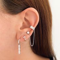 European And American Minimalist Cross Copper Ear Buckle Design Sense Ear Buckle main image 4