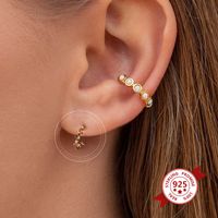 Micro-inlaid Color Zircon Earrings Fashion Geometric C-shaped Ear Hoop Earrings main image 4