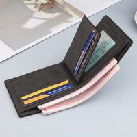 Men's Wallet Short Wallet Retro Zipper Bag Horizontal Casual Frosted Multi-card Pocket Small Wallet main image 1