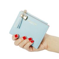 Nueva Cartera Para Mujer Hengshang Estilo Coreano Corto Moda Vertical Cruz Patrón Borla Cremallera Monedero Una Pieza Dropshipping main image 1