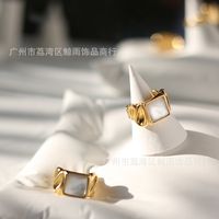 Cuban Square Shell Retro Casting Niche Wide Version New Style Titanium Steel 18k Gold Plated Ring main image 4