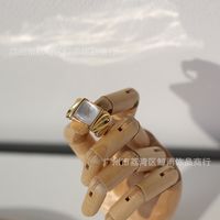 Cuban Square Shell Retro Casting Niche Wide Version New Style Titanium Steel 18k Gold Plated Ring main image 5
