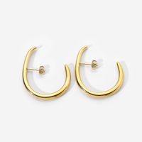 Fashion All-match Stainless Steel 14k Gold Personality C-shaped Hook Earring main image 6