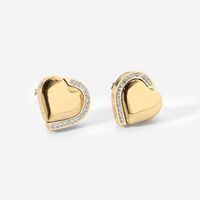 Simple Creative 14k Color Inlaid Zirconium Heart Stainless Steel Earrings main image 6