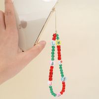 New Geometric Mobile Phone Chain Christmas Pattern Glass Color Rice Beads Mobile Phone Chain Lanyard main image 4