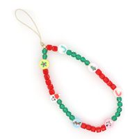 New Geometric Mobile Phone Chain Christmas Pattern Glass Color Rice Beads Mobile Phone Chain Lanyard main image 6