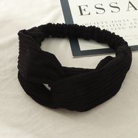 Korean Style Headband Knitting Cross Solid Color Stripes Sports Accessories Headband Winter Hair Accessories main image 4