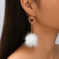 Ins Simple Cute Long Autumn And Winter Plush Earrings European And American Foreign Trade Creative Personality Ornament main image 2