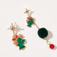 Creative Trend Long Hair Ball Dripping Oil Christmas Earrings European And American Holiday Earrings main image 4