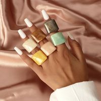 Korean Retro Resin Niche Design Index Finger Ring Fashion Temperament Simple Trend Acrylic Ring main image 2