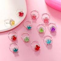Imitation Crystal Gemstone Cartoon Jewelry Gift Box Set Ring Korean Children 12-piece Combination Ring main image 3
