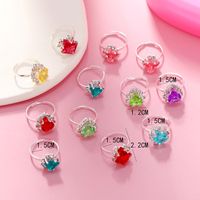 Imitation Crystal Gemstone Cartoon Jewelry Gift Box Set Ring Korean Children 12-piece Combination Ring main image 4
