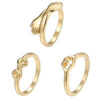 2021 Creative Simple Temperament Women's Jewelry Geometric Twist Alloy Hug Arm Ring 3-piece Set main image 6