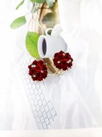 Retro Rose Flower Round Ball Earrings Korean Ear Jewelry main image 3