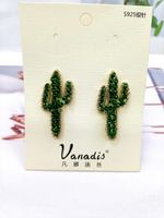 Fashion Net Red Same Earrings Cactus Green Forest Small Fresh Temperament Ear Jewelry main image 2