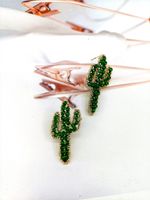 Fashion Net Red Same Earrings Cactus Green Forest Small Fresh Temperament Ear Jewelry main image 3