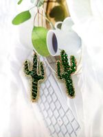 Fashion Net Red Same Earrings Cactus Green Forest Small Fresh Temperament Ear Jewelry main image 5