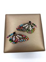European And American Colorful Diamond Butterfly Earrings main image 3
