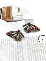 Boucles D&#39;oreilles Papillons En Diamants Colorés Européens Et Américains main image 6