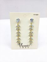21101534 Diamond Leaf Tassel Earrings Korean Graceful Online Influencer New Fashion Earrings Women's High-grade Earrings main image 1