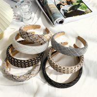 Autumn New Korean Version Of Fabric Plaid Headband Hairpin Sponge Flat Headband Wholesale main image 6