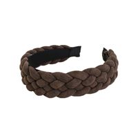 European And American New Style Solid Color Braided Wide Brim Press Hair Wash Headband Wholesale main image 3