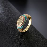 Australian Ancient European And American Foreign Trade Export Supply Candy Color Y2g Style Dripping Copper Micro Inlaid Zircon Open Ring For Women main image 1