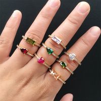 Micro Inlaid Zircon Love Horse Eye Ring Female Ins Fresh Water Drop Open Ring Personality Twin Ring In Stock Wholesale main image 1