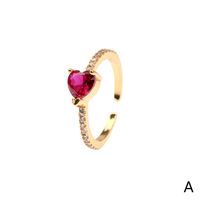 Micro Inlaid Zircon Love Horse Eye Ring Female Ins Fresh Water Drop Open Ring Personality Twin Ring In Stock Wholesale main image 4