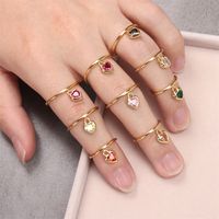 Micro Heart-shaped Zircon Ring Female Fashion Design Ins Index Finger Ring Simple Gold Plated Copper Ring Open Ring Wholesale main image 1