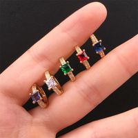 Fashion Geometric Diamond Copper Artificial Gemstones Earrings main image 1