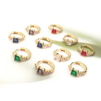 Fashion Geometric Diamond Copper Artificial Gemstones Earrings main image 5