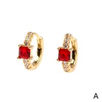 Fashion Geometric Diamond Copper Artificial Gemstones Earrings main image 4