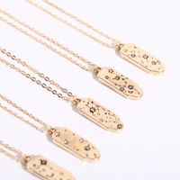 Retro 12 Constellation Pendant Tag Necklace Star Pattern Diamond Clavicle Chain Sweater Chain main image 3