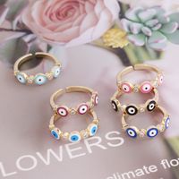European And American Jewelry Copper Micro-inlaid Zircon Ring Female Devil's Eye Wholesale main image 4