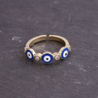 European And American Jewelry Copper Micro-inlaid Zircon Ring Female Devil's Eye Wholesale main image 5
