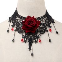 Gothic Lace Rose Necklace Tassel Choker Necklace Necklace main image 2