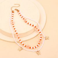 Multi-layer Pearl Butterfly Necklace Fashion Beaded Choker Necklace main image 5