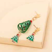 Fashion Personality Design Sense Asymmetric Christmas Earrings Combination Snowflake Christmas Tree Snowman Earrings main image 3