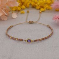 Niche Design Fashion Simple Miyuki Rice Beads Hand-woven Diamond-studded Friendship Rope Small Bracelet main image 3