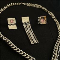 Korea Pendant Tag Necklace Clavicle Chain Heart Clavicle Chain Sweater Chain Earrings main image 6