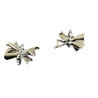 Folded Earrings Niche Design Bowknot Personality Silver Needle Earrings Korean Irregular Earrings main image 6