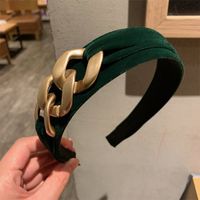 New Velvet Headband Female Retro Temperament Headwear Golden Chain Headband Wholesale main image 4