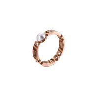 Japan And South Korea Trend Simple Fashion Stainless Steel Pearl Ladies Ring Wholesale sku image 9
