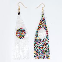 Bohemian Style Miyuki Rice Beads Woven Feather Tassel Earrings main image 6