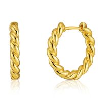 Classic Twist Woven Earrings Niche Design Twisted Texture Circle 18k Earrings main image 2