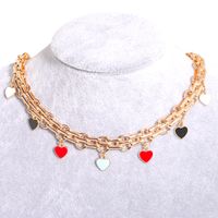 Color Love Pendant Alloy Thick Necklace Plating Gold Necklace Fashion main image 1