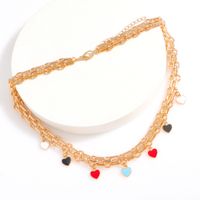 Farbe Liebe Anhänger Legierung Dicke Halskette Überzug Gold Halskette Mode main image 5