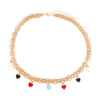 Farbe Liebe Anhänger Legierung Dicke Halskette Überzug Gold Halskette Mode main image 6