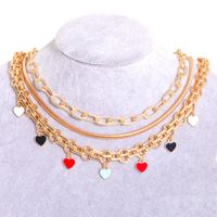 Creative Multilayer Necklace Set Color Alloy Love Pendant Stacking Sweater Chain main image 3